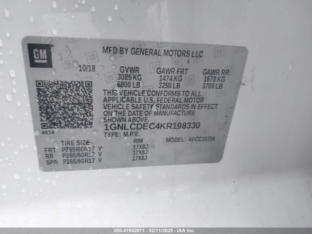 1GNLCDEC4KR198330 Chevrolet Tahoe Commercial Fleet