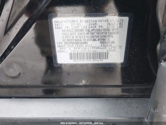 3N1CP5CV5ML524690 Nissan Kicks Sv Xtronic Cvt