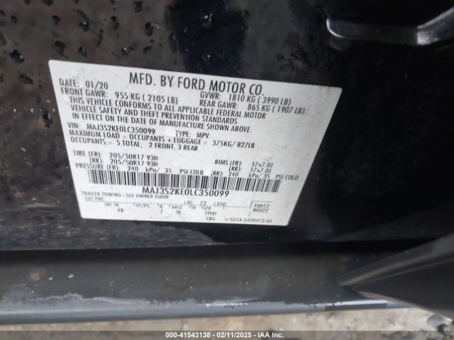 MAJ3S2KE0LC350099 Ford Ecosport Titanium