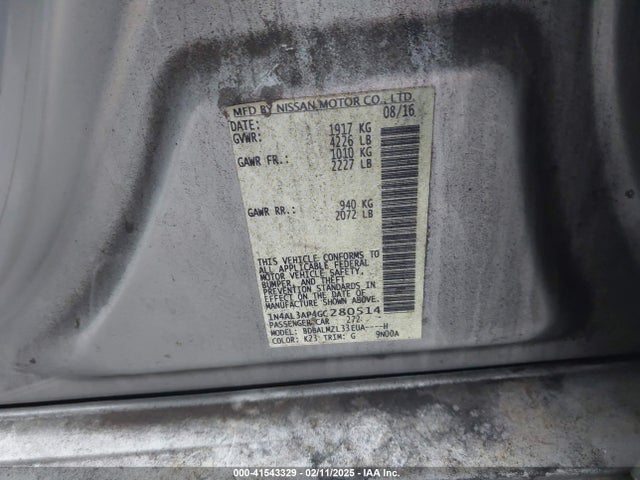 1N4AL3AP4GC280514 Nissan Altima 2.5 Sv
