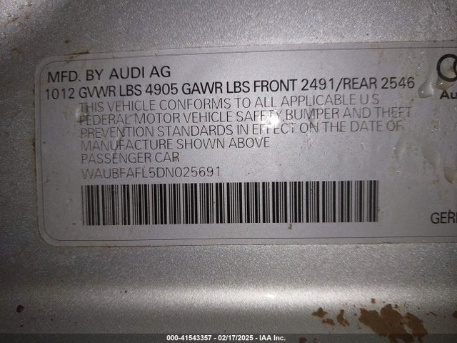 2013 AUDI A4 WAUBFAFL5DN025691 Photo 8