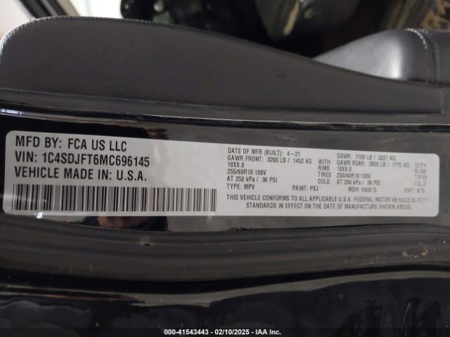 2021 DODGE DURANGO 1C4SDJFT6MC696145 Photo 8