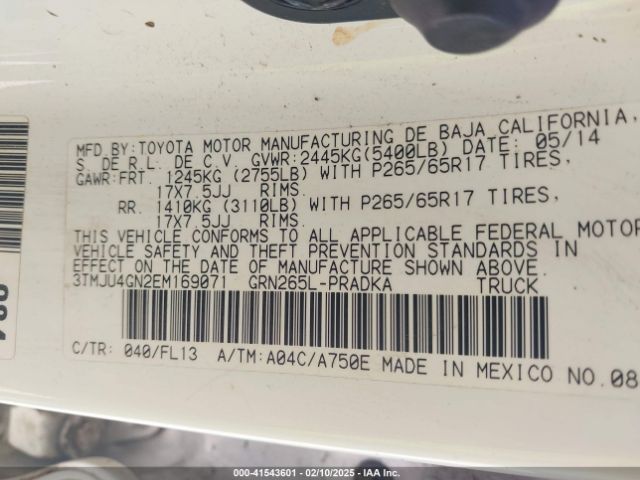 3TMJU4GN2EM169071 Toyota Tacoma Double Cab Prerunner