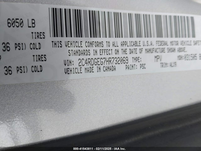 Dodge Grand Caravan Gt 2017 2C4RDGEG7HR732069 Image 9