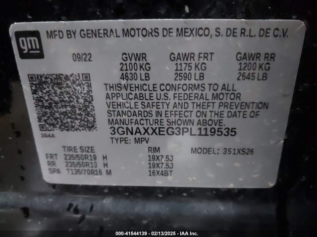 3GNAXXEG3PL119535 Chevrolet Equinox Awd Premier