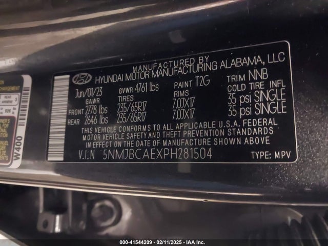 Hyundai TUCSON SEL 2023 5NMJBCAEXPH281504 Image 9