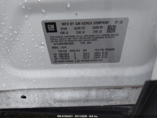 Chevrolet Trax Fwd Ls 2021 KL7CJKSB1MB310833 Image 9