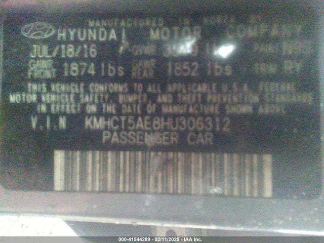 Hyundai ACCENT SE 2017 KMHCT5AE8HU306312 Image 9
