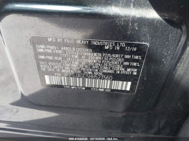 JF2SJAGC5HH527560 Subaru Forester 2.5i Premium