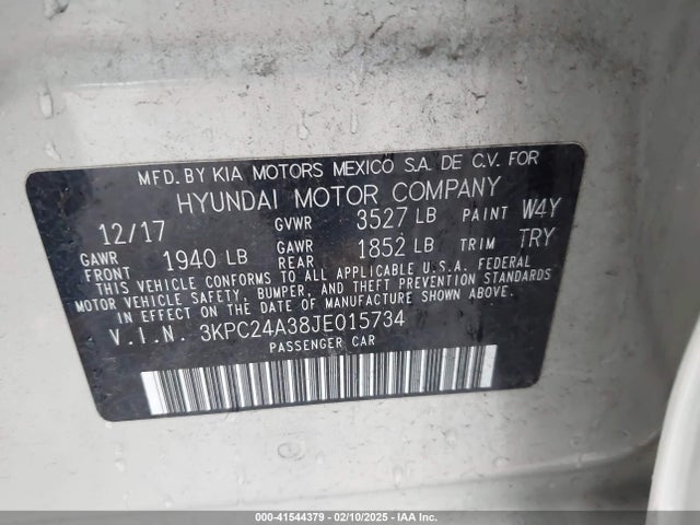 Hyundai ACCENT SE 2018 3KPC24A38JE015734 Image 9