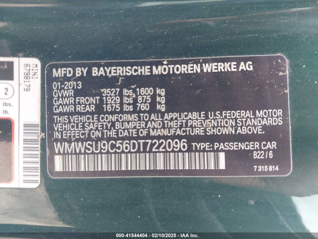 2013 MINI HARDTOP WMWSU9C56DT722096 Photo 8