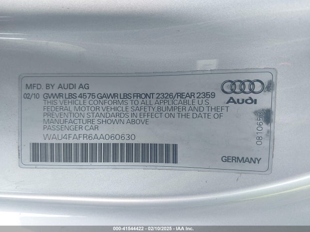 2010 AUDI A5 WAU4FAFR6AA060630 Photo 8