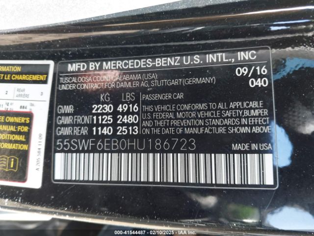 55SWF6EB0HU186723 Mercedes-Benz Amg C 43 4matic
