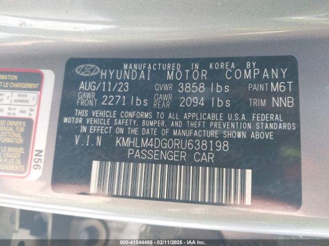 KMHLM4DG0RU638198 Hyundai ELANTRA SEL