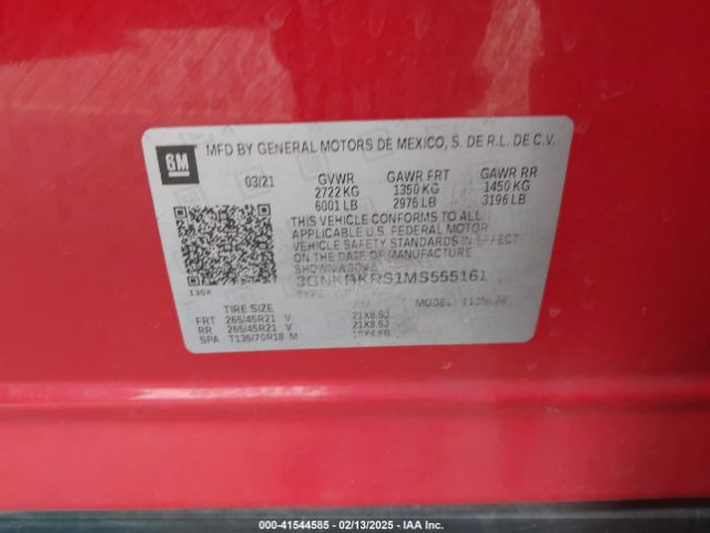 3GNKBKRS1MS555161 Chevrolet Blazer Awd Rs