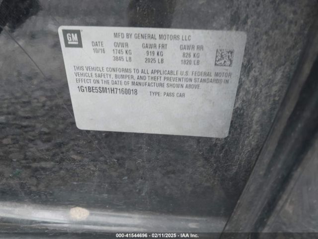 1G1BE5SM1H7160018 Chevrolet Cruze Lt Auto
