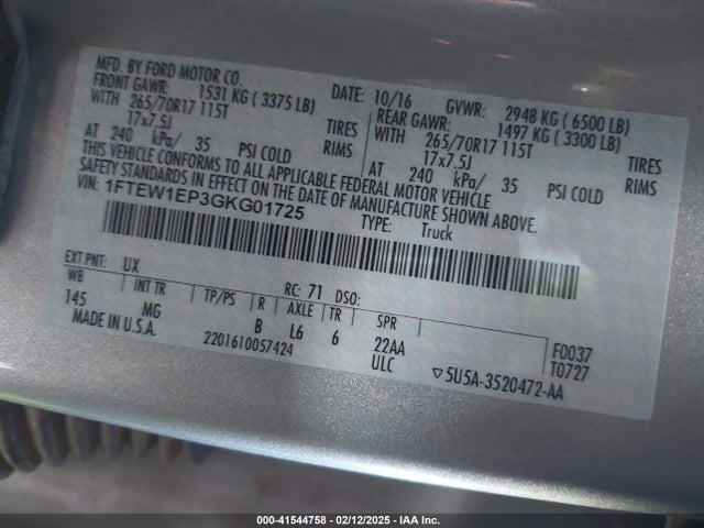Ford F-150 Xlt 2016 1FTEW1EP3GKG01725 Image 9