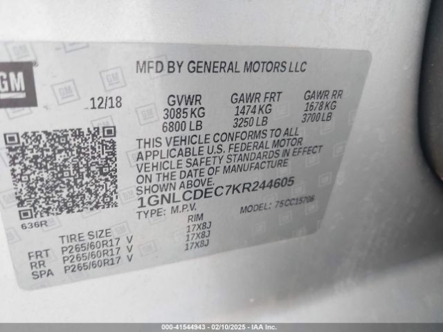 1GNLCDEC7KR244605 Chevrolet Tahoe Commercial Fleet
