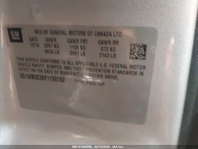 2G1WB5E3XF1130152 Chevrolet IMPALA LIMITED