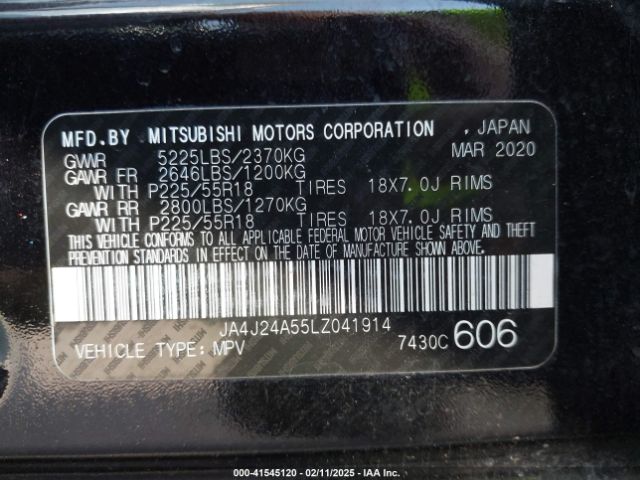JA4J24A55LZ041914 Mitsubishi Outlander Phev Sel S-awc