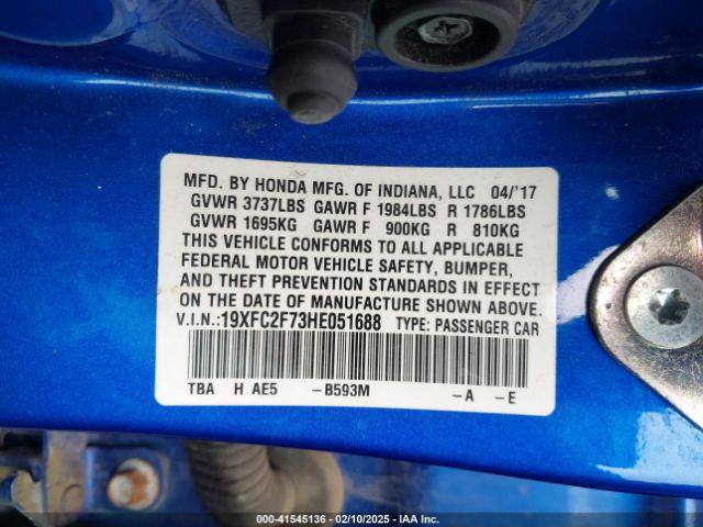 19XFC2F73HE051688 Honda CIVIC EX