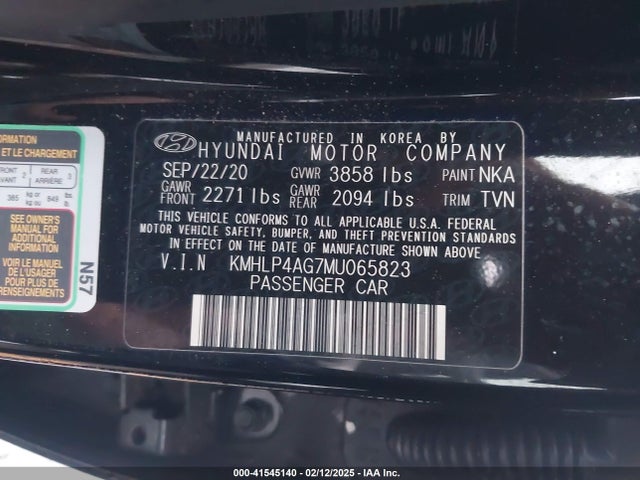 KMHLP4AG7MU065823 Hyundai Elantra Limited