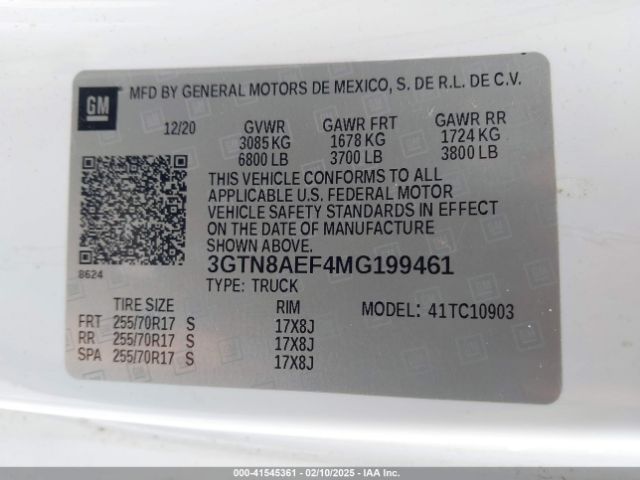 3GTN8AEF4MG199461 GMC Sierra 1500 2wd  Long Box