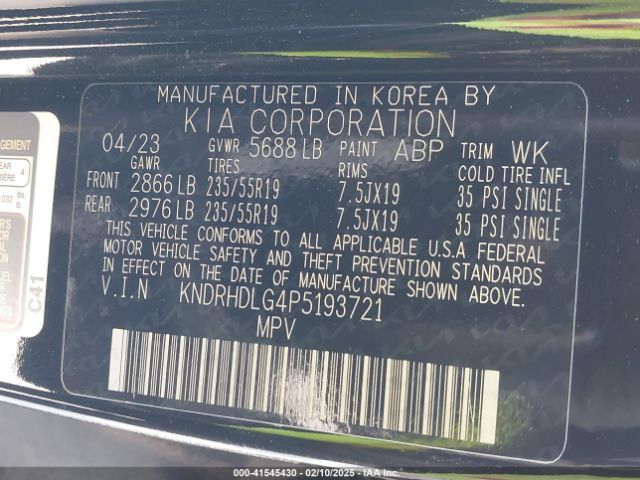 KNDRHDLG4P5193721 KIA Sorento Hybrid Ex