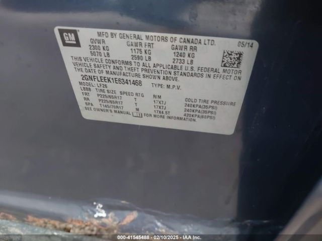2GNFLEEK1E6341468 Chevrolet EQUINOX LS