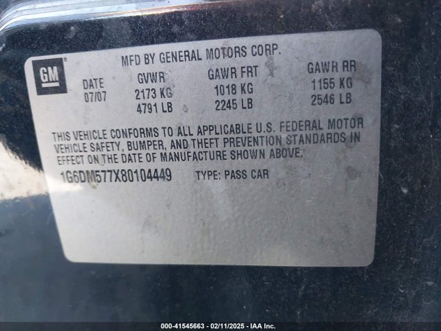 2008 CADILLAC CTS 1G6DM577X80104449 Photo 8