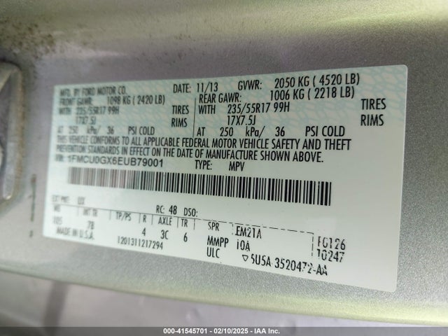 Ford ESCAPE SE 2014 1FMCU0GX6EUB79001 Image 9