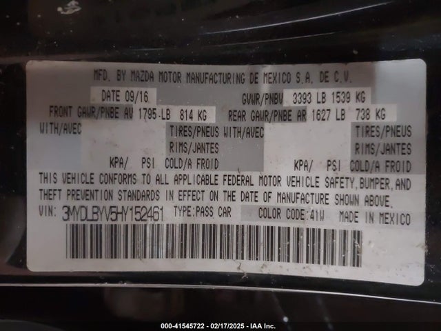 3MYDLBYV5HY152461 Toyota YARIS IA
