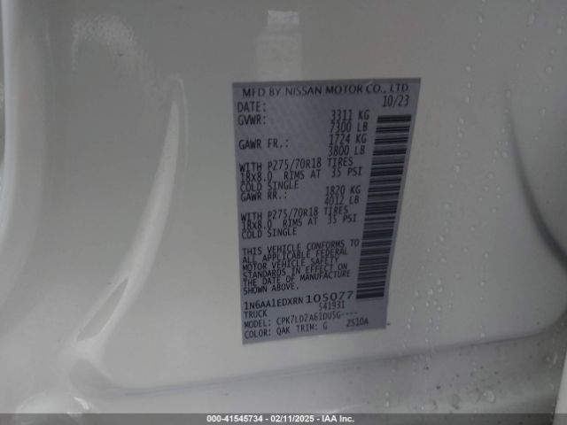 1N6AA1EDXRN105077 Nissan Titan Pro-4x 4x4