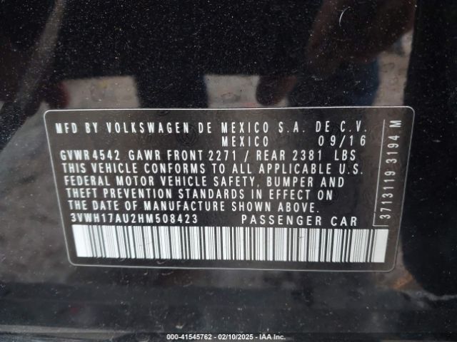 3VWH17AU2HM508423 Volkswagen Golf Alltrack Tsi S/tsi Se/tsi Sel