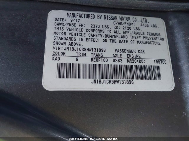 JN1BJ1CR9HW131896 Nissan Rogue Sport Sv