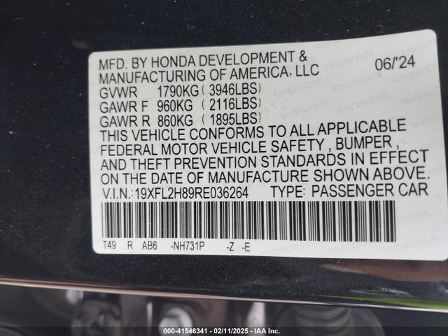 Honda Civic Sport 2024 19XFL2H89RE036264 Image 9