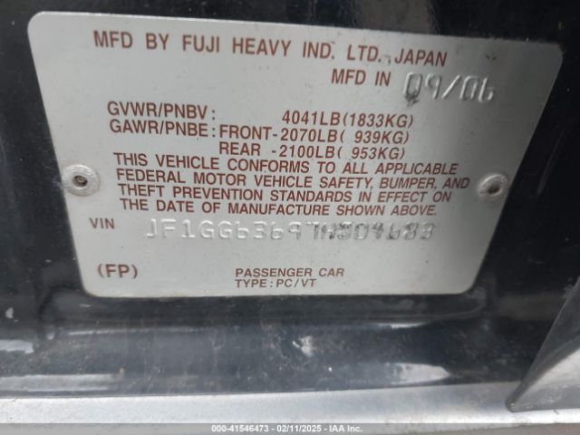 2007 SUBARU IMPREZA OUTBACK SPORT JF1GG63697H804683 Photo 8
