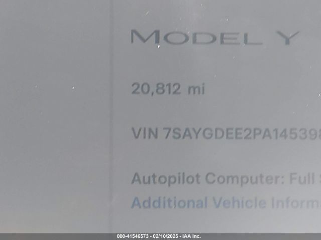7SAYGDEE2PA145398 Tesla Model Y Awd/long Range Dual Motor All-wheel Drive