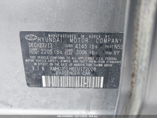 KMHD35LH6EU172018 Hyundai Elantra Gt Base W/blue