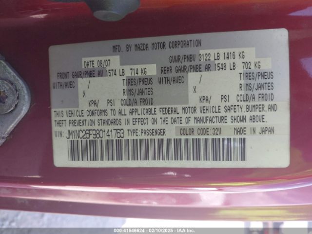 2008 MAZDA MX-5 JM1NC26F980141763 Photo 8
