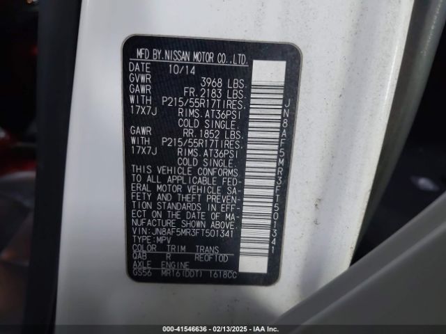 JN8AF5MR3FT501341 Nissan Juke Sl