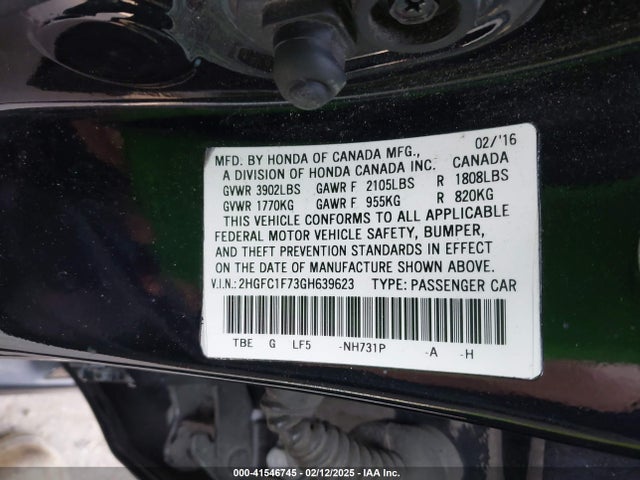 Honda Civic Ex-l 2016 2HGFC1F73GH639623 Image 9