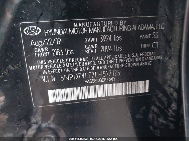 Hyundai ELANTRA SE 2020 5NPD74LF7LH527125 Image 9