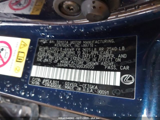 58ABK1GG7GU035055 Lexus ES 350