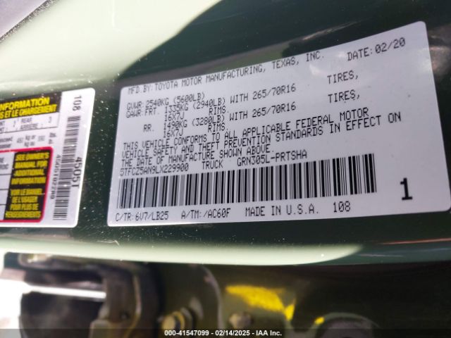 5TFCZ5AN9LX229900 Toyota Tacoma Trd Pro