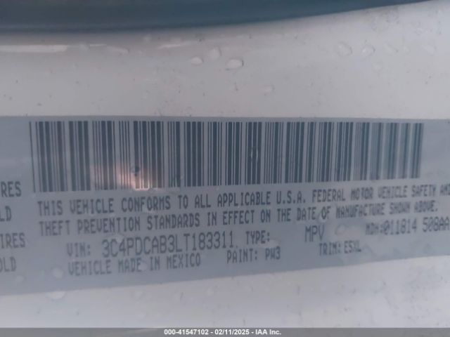 3C4PDCAB3LT183311 Dodge Journey Se Value