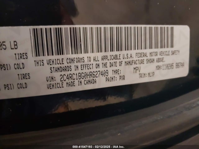 Chrysler Pacifica Touring-l 2017 2C4RC1BG0HR627409 Image 9
