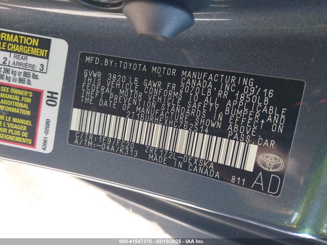 Toyota COROLLA SE 2017 2T1BURHEXHC762514 Image 9