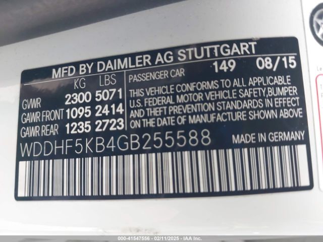 WDDHF5KB4GB255588 Mercedes-Benz E 350