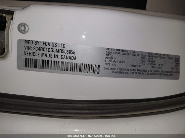 2C4RC1DG5MR508956 Chrysler Voyager Lxi